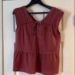 LOFT Sleeveless Textured Blouse - Rose
